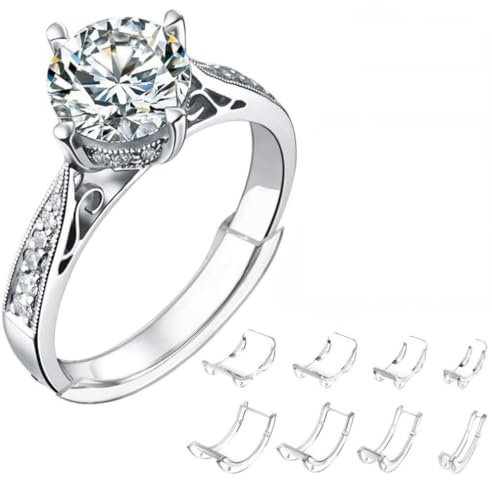 8pcs Ajusteurs de Taille de Bague Invisibles Pour Bagues Lâches, Réducteurs de Bague Invisibles Pour Bagues Surdimensionnées