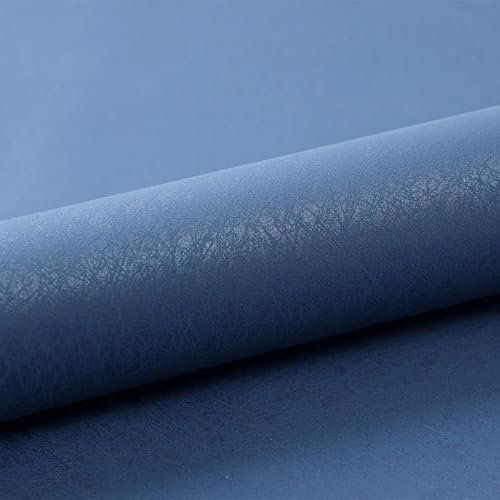 Snewvie Navy Blue Silk Textured Wallpaper,Non-Woven Plain Wall Paper Simplicity Design for Living Room Bedroom TV Background Dining Room Lounge Hallway,950 * 53cm