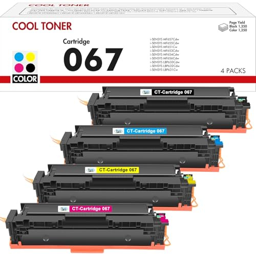 067 067H Toner Set Kompatibel für Canon 067 067H i-SENSYS MF655Cdw | MF657Cdw MF651Cw LBP631Cw LBP632Cdw LBP633Cdw MF656Cdw MF653Cdw MF654Cdw 4er-Pack (Schwarz Cyan Gelb Magenta)
