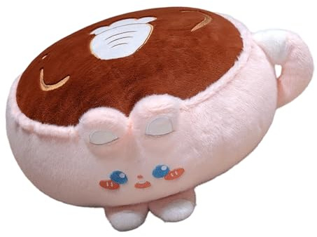 LSTTBO Pelziger Bodensitz, Cartoon-Kaffeetassen-Thema, Kissen, weiche Kunstpelze, runder Pouf, Ottoman-Pad für den Innenbereich, Lounging, Dekoration, Sofa, Sitzpolster