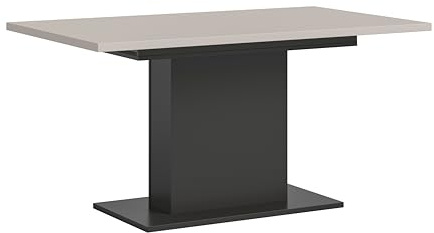 xonox.home – Esstisch Motion 150-190x76x90 cm in Kaschmir und Grau Nachbildung – Ausziehbarer Tisch mit Säulengestell – exklusiv & schlicht – die ideale Ergänzung für jedes Moderne Wohnraumkonzept