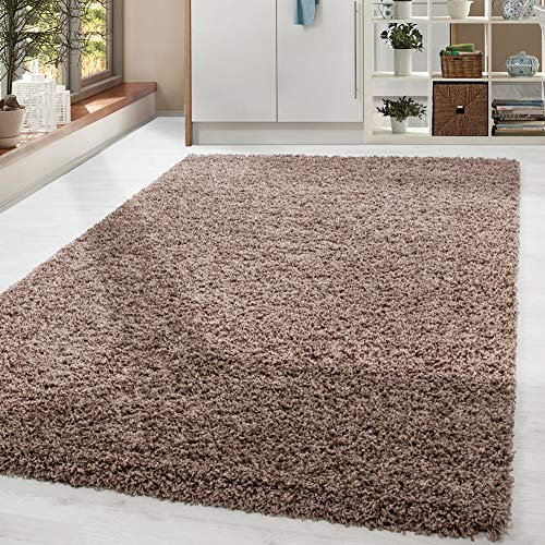 HomebyHome Shaggy Teppich 300x400 cm XXL für Wohnzimmer - Shaggy Teppich Hochflor Mokka Extra Weich und Flauschig - Langflor Groß Teppiche für Schlafzimmer, Esszimmer, Küche, Flur - Carpet, Halı