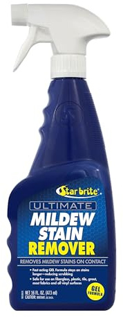 STAR BRITE Ultimate Mildew Stain Remover - Fast Acting Gel Spray Formula Stays On Stains Longer To Reduce Scrubbing 16 OZ (098616)