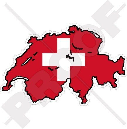 SCHWEIZ Schweizerisch Karte-Flagge SUISSE 120mm Auto & Motorrad Aufkleber, Vinyl Stickers