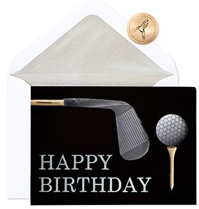 Papyrus Golf Geburtstagskarte (Golfschläger und Ball)