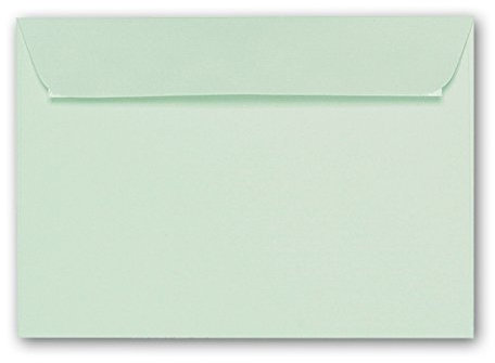 ARTOZ 50x Briefumschläge DIN C6 Mint (Grün) - 16,2 x 11,4 cm - haftklebend - gerippte Kuverts ohne Fenster - Serie Artoz 1001