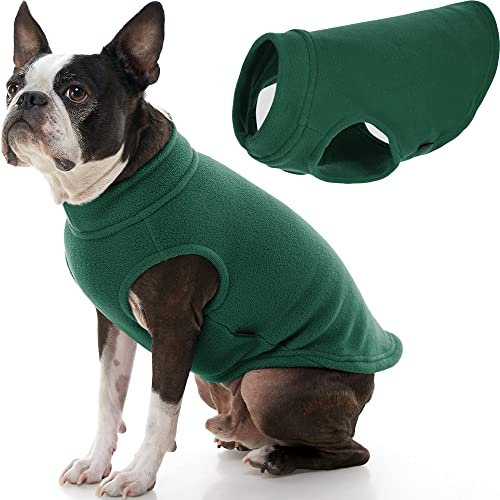 Gooby Stretch Fleece Weste Hundepullover - Waldgrün, 2X-Large - Warme Pullover Fleece Hundejacke - Winter Hundekleidung für kleine Hunde Jungen