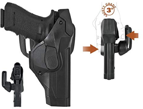 VEGA HOLSTER Professionelles Holster DCH8 spritzgegossenem Polymer - Retentionsgrad III (H&K SFP9/VP9, Rechts)