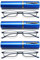 VEVESMUNDO Herren Lesebrille Mini Reise Kleine Kompakte Schmal Metall Lesehilfe Brillen Mit Etui +1.0,+1.5,+2.0,+2.5,+3.0,+3.5,+4.0 (3 Stück blau Lesebrillen, 2.0)