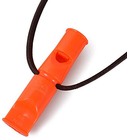 ACME Doppeltonpfeife No. 640 mit GRATIS Pfeifenband aus Leder (90mm, No. 640, DG Orange)