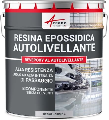 Resina Epossidica Autolivellante per Pavimenti - REVEPOXY AL AUTOLIVELLANTE - Grigio tele 4 - RAL 7047 - ARCANE INDUSTRIES
