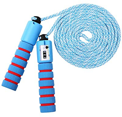 Cuerda para Saltar para niños Skipping Rope Ajustable ,Saltar la Cuerda Mango de Espuma para el Juego Escolar o Actividad al Aire Libre,azul
