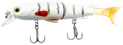 FISHN Hybrid Swimbait MinnowOne, Hardbait, Kunstköder, 12,5cm, 17,5g, Hecht, Zander, Barsch und Forelle, mit 2 Ersatz Schwanzflossen