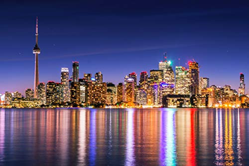 Adult Puzzle Jigsaw 1000 Pieces Night View of Toronto, Canada Suitable for People Over 12 Years Old