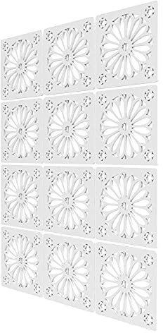 12 Pcs Sichtschutz Raumteiler Haengend - 83x117.5cm - Weiß Raumtrenner Sichtschutz Geometrisches Muster Raumtrenner Sichtschutz für Badezimmer Schlafzimmer