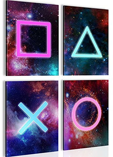 Novart Bilder Spielkonsole - Fertig Zum Aufhängen - Kein Extra Rahmen benötigt - Wandbilder Set Kinderzimmer Junge Teenager - N021447a