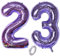 Hopewey: 2 Stück lila Zahlballon 23, 40 Zoll, wiederverwendbar, Damen (All Ages), Unisex, Geburtstag, Erwachsene