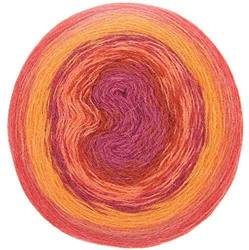 Rico Design Bobbel Creative Alpaca Degrade Lucky 8 Farbverlaufs-Alpakawolle Rot (4), 200 g Wolle zum Häkeln oder Stricken