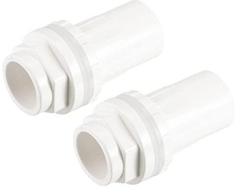 sourcing map 3/4 25mm ID PVC Water Tank Pipe Connector DN20 Joint Straight Tube Hose Accessory, White Pack of 2