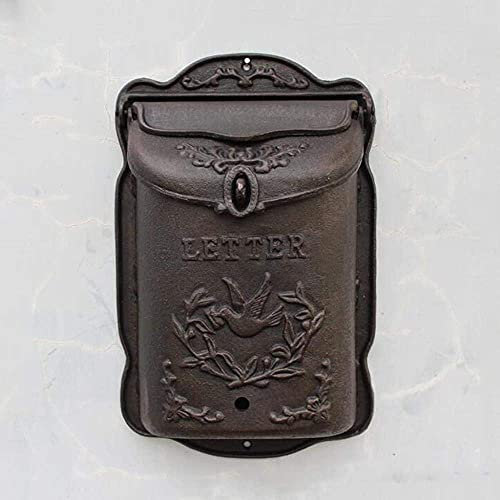SHANGMAOYO Briefkasten Briefkasten Outdoor Großer Zeitungskasten Gusseisen Basteln Vintage Gusseisen Alt Briefkästen