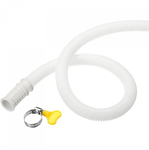 sourcing map Universal Air Conditioner Drain Hose 16mm ID 9.8ft with Clamp for AC Units Washing Machine, White