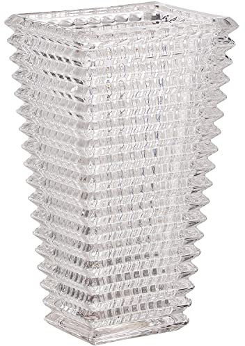 MCMCNCUIU Vase en cristal pour fleurs, vase en verre transparent, moderne, pour salon, chambre, cuisine, table à manger, cheminée, mariage, grande taille, 28 cm