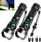 Foleto Wiederaufladbare LED-Taschenlampen hohe Lumen, 100000 Lumen superhelle Taschenlampe, leistungsstarke taktische Handblitzleuchte, 5 Modi Zoomable wasserdichte Blitzlichter für Camping, Notfall