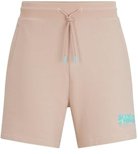 HUGO Hommes Dapalmi Short en Molleton de Coton avec Logo de la Nouvelle Saison