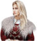 keland Damen Viking Kunstfell Kragen Künstlicher Pelzkragen Pelzschal Faux Kragen Schal Tuch Capelet Schultertuch (Grau)