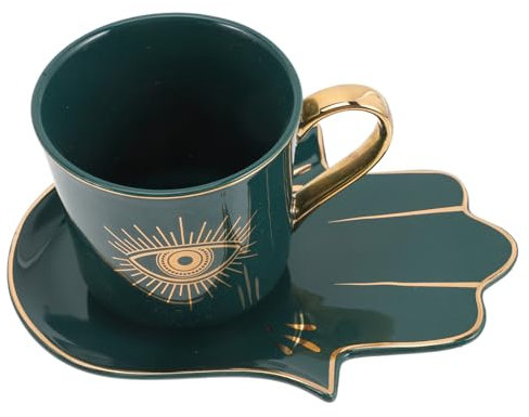 PRETYZOOM 4 Ensembles Tasse À Café Pour Les Yeux Verres À Boire Rétro Tasse À Café Turque Tasses À Expresso Tasse À Café En Poterie Tasse À Eau Rétro Tasse À Flocons D'Avoine En Porcelaine