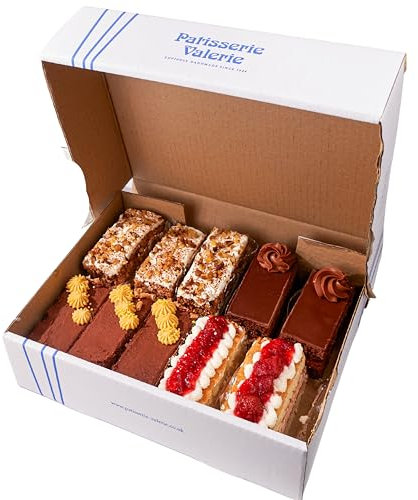 Patisserie Valerie Madame Valerie's Patisserie Box - 10 handmade cake slices - Caramel, Honeycomb & Chocolate, Strawberry Gateaux, Carrot Cake & Double Chocolate Gateaux - Ideal for Afternoon Tea