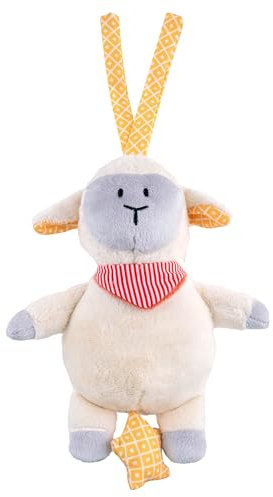 babynova Spieluhr Schaf ab 0 Monate, Einschlafhilfe für Babys, Musik Spieluhr mit der Melodie Brahms Wiegenlied - Schlafhilfe zum Aufhängen und Aufziehen – Geschenk zur Geburt