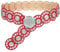 JasGood Breite Scheibengürtel für Damen Leder Aushöhlen Runde Gürtel Western Cowgirl Gürtel Damen Concho Vintage Boho Disc Ledergürtel Verstellbare Taillengürtel für Kleider,Rot,125cm