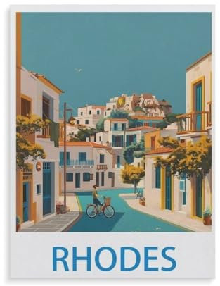DIY 5D Diamant Malerei Kit,Rhodos,Malen nach Zahlen Erwachsene Kristall Diamond Painting Kunst(50x50cm)