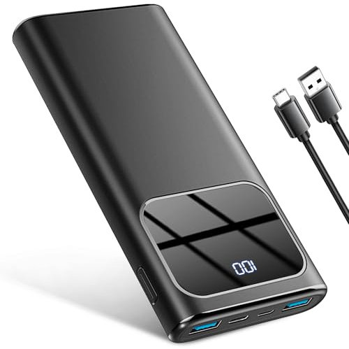 Power Bank, PowerBank 10000mAh PD 15W Ricarica Rapida con Ingresso e Uscita USB-C Batteria Esterna, Caricatore Portatile Display LED per iPhone 15/14/13/12/Pro/Pro Max
