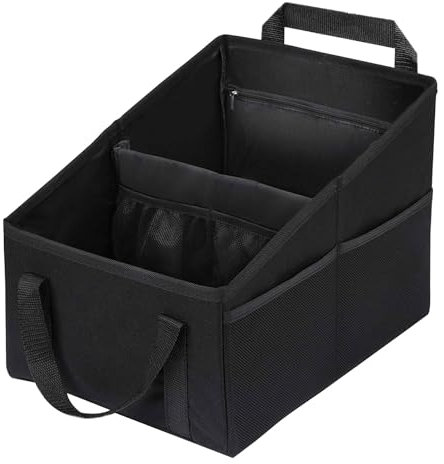 MIYUANGKJ Organiseur de siège de voiture pliable - Boîte de rangement pour siège passager - Accessoires de voiture - Sac de rangement pour siège arrière - Avec poignées de division et plusieurs poches