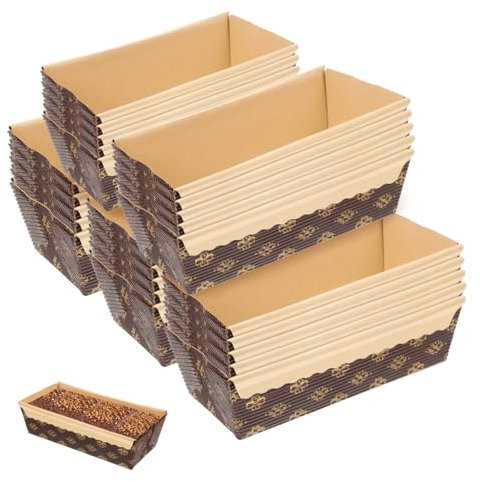 HOLIDYOYO 25stücke Teiliges Rechteckige Papierbackformen Für Brot Und Kuchen Hitzebeständige Einweg-brotbackform Aus Robustem Papier Ölbeständige Backpapier-loaf-pans Für Bäckerei Und Küche