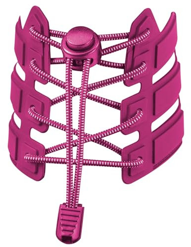 GOODSALEOK Elastische Schnürsenkel mit Schnellverschluss ohne Bindung Sneaker Schnürsenkel Turnschuhe Freizeitschuhe Unisex Rose(Reflektierend)