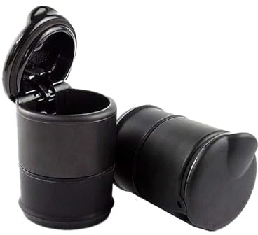 2-Pack Portable Car & Office Ashtray Cup, Black – Fits Most Vehicles