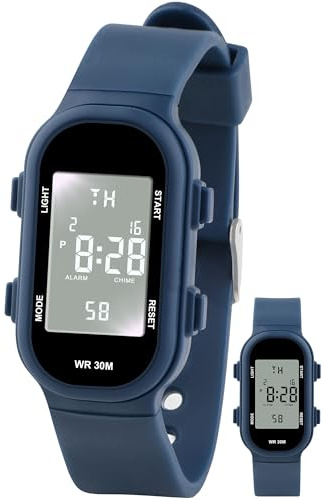 Juboos Kinderuhr Madchen, Armbanduhr Mädchen Junge Zeit Lernen Wasserdicht 3ATM,Uhr Kinder Analog 5-15 (Blau)