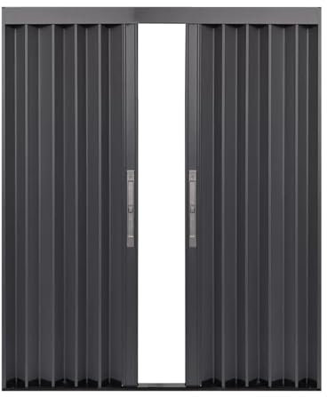 Akkordeon-Türen mit mehreren Falttüren, innen faltbarer Schiebetür, grauer Türrahmen mit 61 und 152 cm großem Aluminium-Panel, ideal für Tür, Bad, Dusche und Raumteiler