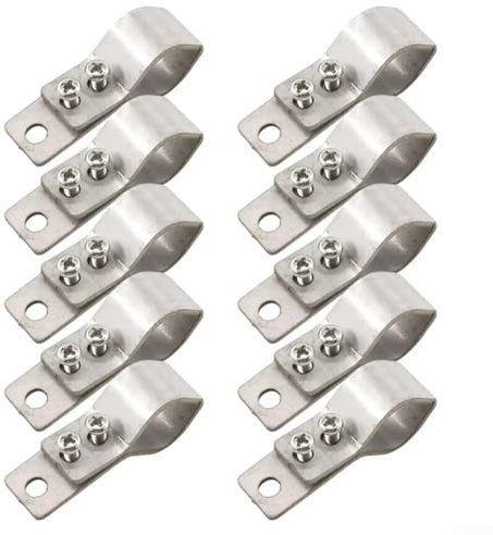 Lecreatekit Stainless Steel Clamp Set, 0 Pack SS304 Adjustable Pole Clamps 16-26mm for Gazebo Sunshade Outdoor Canopy Pole Fittings (55x42x2mm)