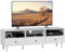HOMCOM Mobile TV in legno Panca TV per televisori fino a 75 con 3 cassetti, 3 ripiani aperti e gestione dei cavi, per soggiorno camera da letto, 140 x 34 x 45 cm, bianco
