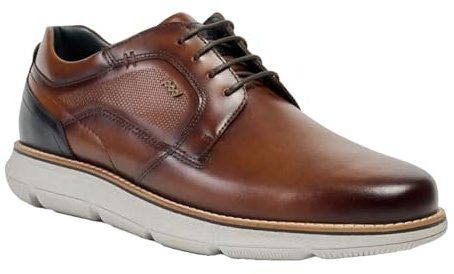 Pod Mens Finch Italian Leather Casual Derby Shoes (9 UK) (Cognac)