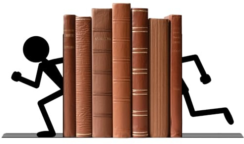 TWINKLEMON 1 Paire de Serre-Livres métalliques,Figurines de Coureurs Serre-Livres Noirs pour étagères,Supports décoratifs Originaux,butoirs antidérapants pour Bureau étagère lecteurs(Course à Pied)