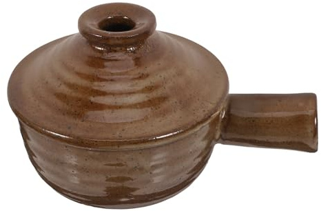 LAPYAPPE Olla de Barro para Estofado con Tapa, Cazuela de Barro Microondas, Olla Doméstica para Sopa y Arroz, 1.5 Litros, Resistente a Altas Temperaturas, Uso en Cocina Casera
