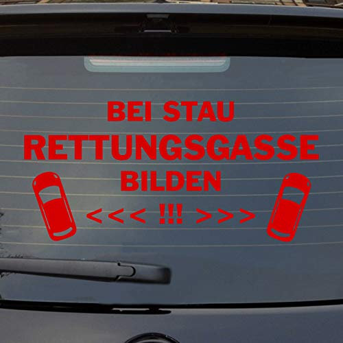 Hellweg Druckerei Bei Stau Rettungsgasse bilden Auto Aufkleber Sticker Heckscheibenaufkleber