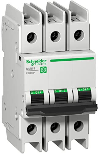 Schneider Electric MCB Leitungsschutzschalter Typ D, 3-polig 15A, Abschaltvermögen 10 kA Multi 9 DIN-Schienen-Montage