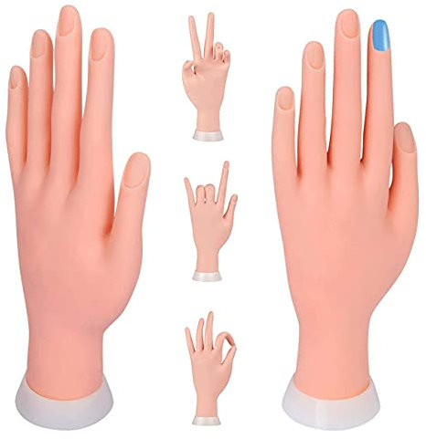 Nail Hand Practice Model Movable Fake Fingers, Reusable For Acrylic Nail For Nail Art Practice Manicure Practice