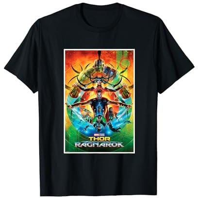 Marvel Thor Ragnarok Armed and Ready Film Poster T-Shirt